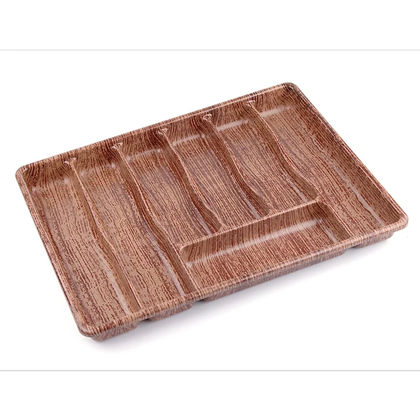 Büyük - Ahşap Renk - 7 Bölmeli̇ Çekmece İçi̇ Kaşiklik 50X37Cm (5047) ürün görseli 1