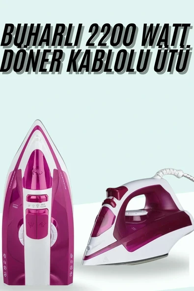 Buharlı Ütü 2200 Watt Seramik Tabanlı Taşınabilir Kablolu Ütü ürün görseli 1
