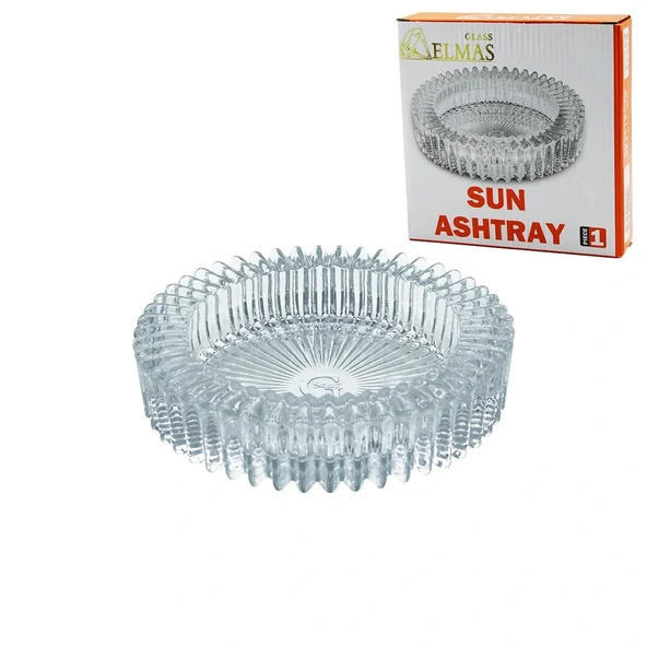 Güneş Yuvarlak Cam Küllük Çap: 14.5Cm - Y: 3.2Cm (5047) ürün görseli 1