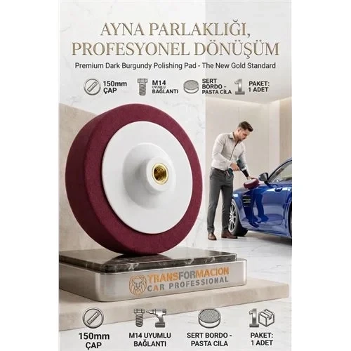 Bordo Pasta Cila Pedi 150Mm - Sert Agresif Çizik Keçe M14 Uyumlu 723114 ürün görseli 1