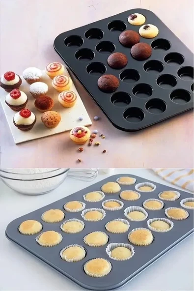 24'Lü Teflon Mini Muffin Kalıbı (0177) ürün görseli 1
