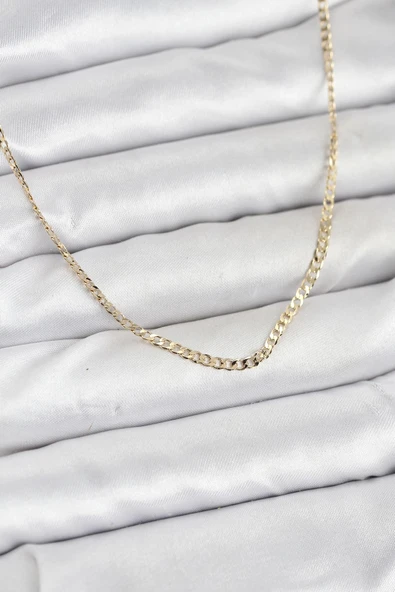 Cm 14K Gold Renk Pirinç Zincir Model Kadın Kolye ürün görseli 1