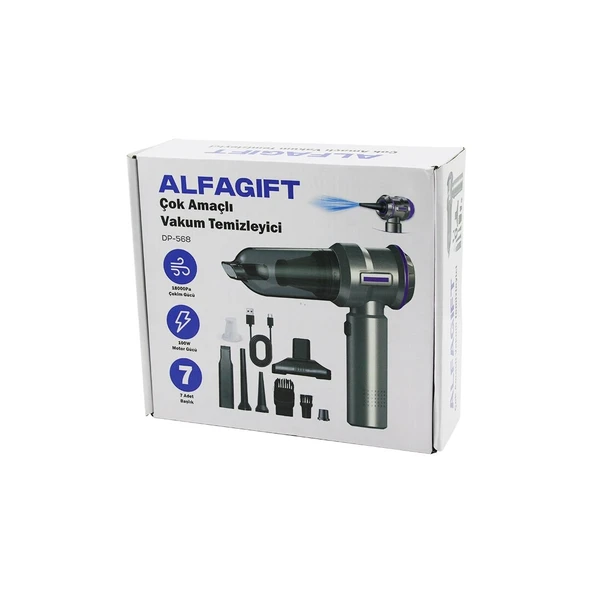 Oto Araç Type-C Sarjli El Ti̇pi̇ Basinçli Hava Üfleme - Süpürge 7 Başlik 100W Dp-568 (5047) ürün görseli 1