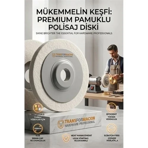 Sert 100Mm Yün Aj Flap Keçe - Matkap Spiral Uyumlu Metal Cam Parlatma Çarkı 723110 ürün görseli 1