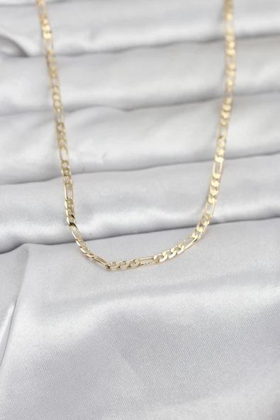 Cm 14K Gold Renk İnce Kuşgözü Zincir Model 60 Cm Kadın Kolye ürün görseli 1