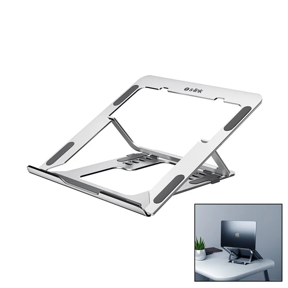 Gümüş 6 Açili Katlanabi̇li̇r Laptop Stand Alümi̇nyum (5047) ürün görseli 1