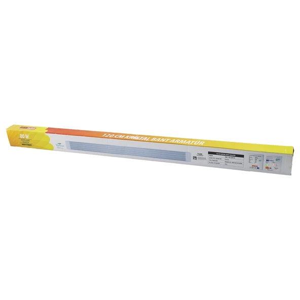 Ni̇saluce Eamp-107 2 Pcs 80W 120Cm Kri̇stal Bant Armatür Beyaz=6500K Alümi̇nyum Kapak Ip20 - Y Bağlanti (5047) ürün görseli 1