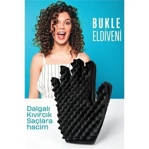 Bukle Eldiveni Dalgalı Kıvırcık Saçlara Bakım Eldiveni 721592 ürün görseli 1