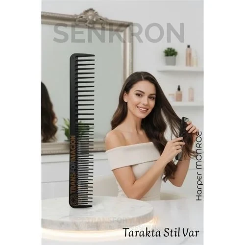 Karbon Plastik Saç Kesim Tarağı – 17.2 Cm, Kuaför Kişisel Kullanıma Uygun 722298 ürün görseli 1