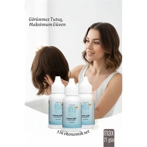 3 Lü Protez Saç Yapıştırıcı - Peruk Keratin Kaynak Saç İçin Görünmez Uzun Süreli Yapıştırıcı Bold Hold 722312 ürün görseli 1