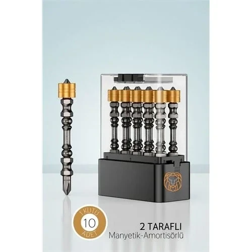 10’Lu Çift Taraflı Manyetik Amortisörlü Yıldız Çelik Vidalama Uç Seti – 65Mm Pz2 Endüstriyel ürün görseli 1