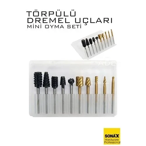 Dremel Uyumlu Törpülü Mini Oyma Gravür Uç Seti – 10'Lu Tungsten Karbür, Ahşap/Metal/Plastik İçin 722463 ürün görseli 1