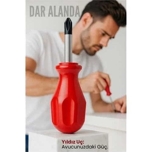Avuç İçi Mini Topaç Tornavida Yıldız Uçlu Kısa Şaft Ufak Vidalama Anahtarı Hassas El Aleti 716083 ürün görseli 1