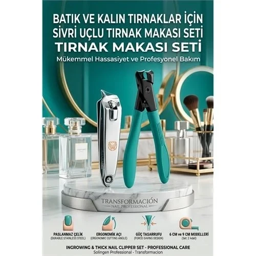 Profesyonel Tırnak Makası Seti | Kalın Batık Tırnaklar İçin Çelik Çözüm (2'Li) 723195 ürün görseli 1