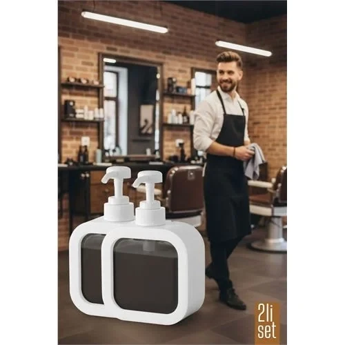 2 Li Berber Sabunluğu – Dispenser | Sıvı Sabun, Şampuan, Losyon İçin 300 Ml 722269 ürün görseli 1