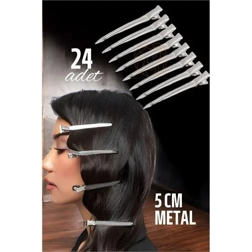 Metal Toka Saç Pensi 24 Adet ürün görseli 1