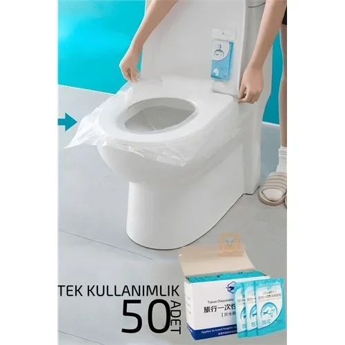 Klozet Kapağı Kılıfı Hijyenik Seyahat Tek Kullanımlık Klozet Wc Örtüsü 50 Adet 720809 ürün görseli 1