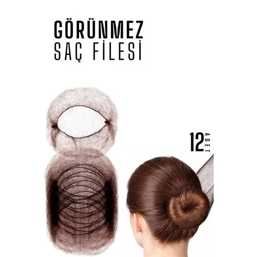 Kahve Saç Filesi Görünmez 12 Adet 720099 ürün görseli 1