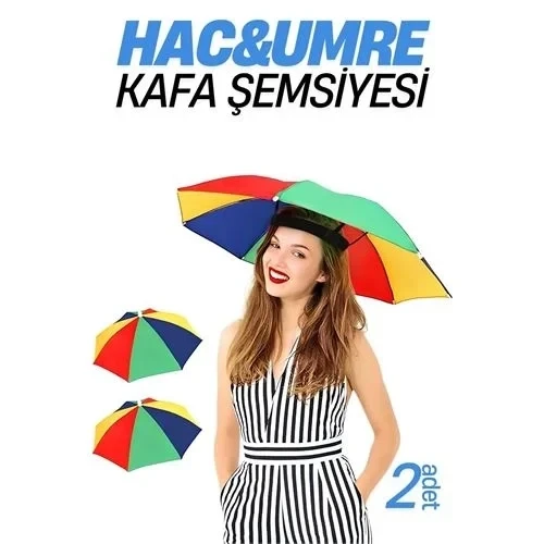 Hac Umre Kafa Şemsiyesi Güneş Koruma Şemsiyesi 2 Adet ürün görseli 1