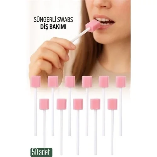 Süngerli Swab - Ağız Bakım Çubuğu - 50 Adet 722088 ürün görseli 1
