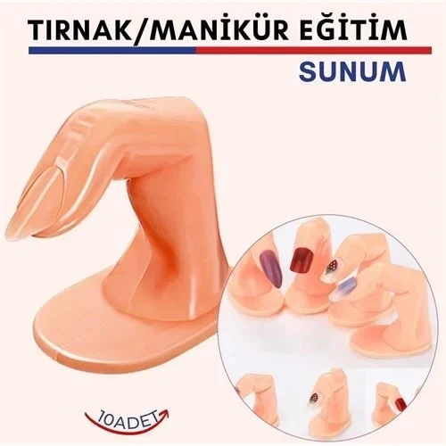 Protez Tırnak Manikür Eğitim Sunum Parmakları 10 Adet ürün görseli 1