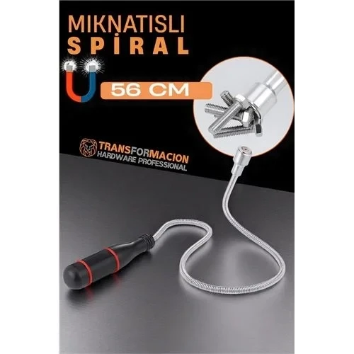 Esnek Manyetik Toplama Aracı - Mıknatıslı Spiralli Çubuk Metal Vida Civata Somun Arama Çubuğu 721781 ürün görseli 1