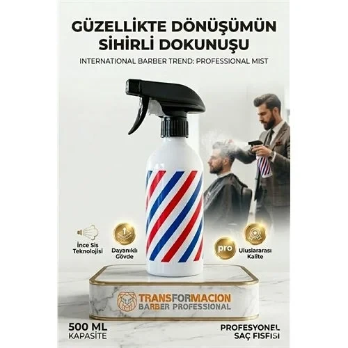 Berber Kuaför Su Spreyi Şişesi Profesyonel Saç Fısfısı 500 Ml 723018 ürün görseli 1