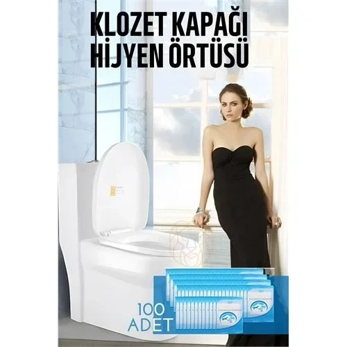Klozet Kapağı Kılıfı Hijyenik Tek Kullanımlık 100 Adet ürün görseli 1