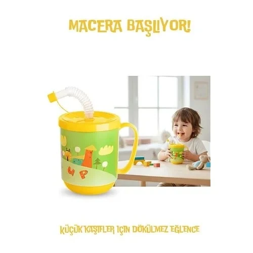 Pipetli Çocuk Bardağı 350 Ml -Alıştırma Bardağı Suluk ürün görseli 1