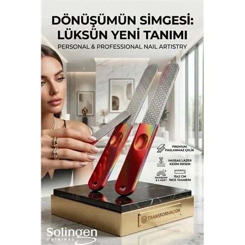 2'Li Kesim Çelik Törpü - Manikür Sanatı Soligen Professional 723060 ürün görseli 1