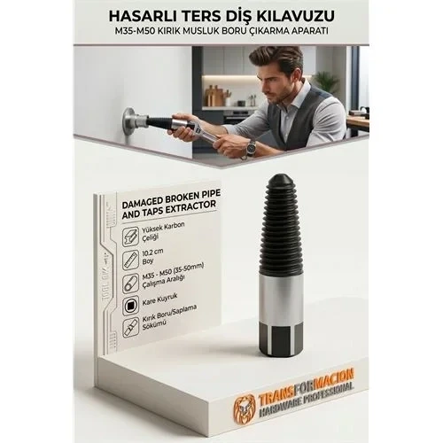 Kırık Boru Çıkarıcı M35-M50 Ters Kılavuz Musluk Sökme Aparatı 723241 ürün görseli 1