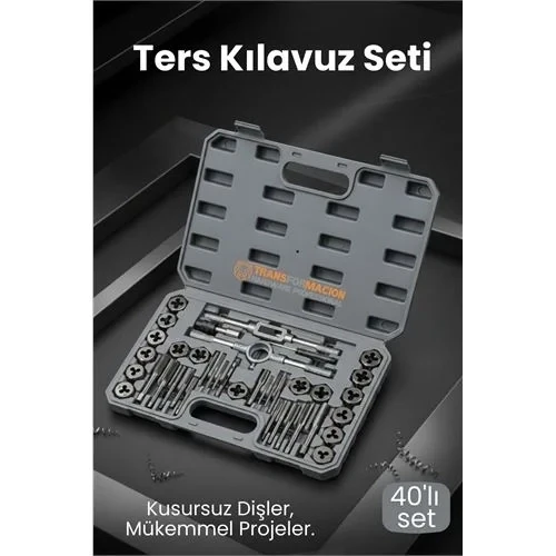 40 Parça Profesyonel Metrik Ters Kılavuz Pafta Seti - Hassas Açma Onarım Takımı ürün görseli 1