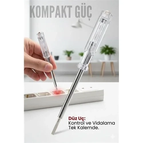 Düz Uçlu Elektrik Kalemi Faz Test Voltaj Anahtarı 716134 ürün görseli 1