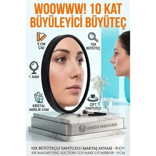 9 Cm 10X Büyüteçli Makyaj Aynası 717184 ürün görseli 1