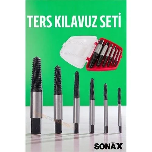 Ters Kılavuz 6 Lı Set Saf Çelik Kırık Civata Vida Sökücü Kırılmış Vida Civata Sökme Aparatı ürün görseli 1