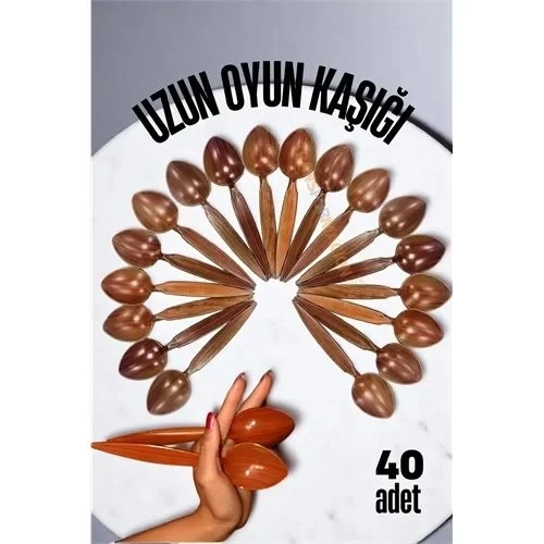 Uzun Oyun Kaşığı Halk Oyunu Kaşığı - Kına Kaşığı Uzun Saplı Zeybek Oyun Kaşığı 40 Adet 721656 ürün görseli 1