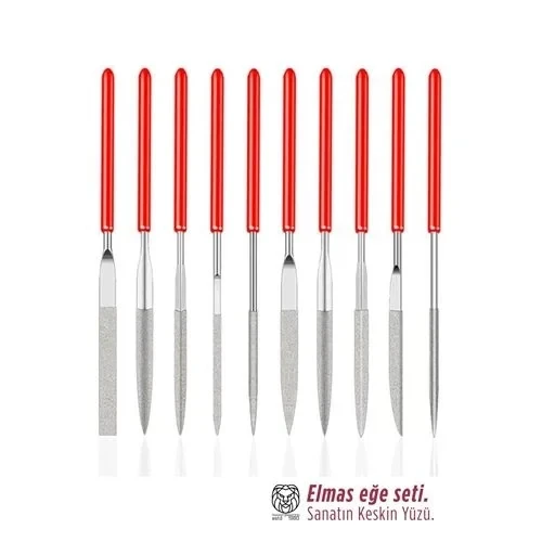 10'Lu Profesyonel Elmas Eğe Seti | Hassas Metal Ahşap Cam İşleme Törpüsü 722921 ürün görseli 1