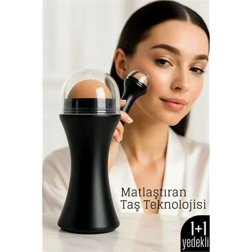 Volkanik Taşlı Emici Yüz Roller - + Yedek Taşlı Set – Ciltteki Yağı Anında Al, Mat Görünüm Kazan! 722356 ürün görseli 1