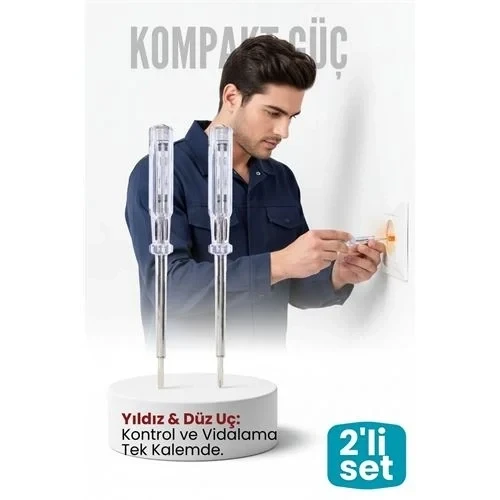 2'Li Set Elektrik Kalemi Tornavida Yıldız Düz Uçlu ürün görseli 1