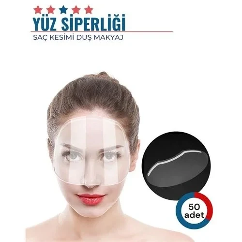 50 Adet Saç Kesimi Duş Makyaj Yüz Koruma Siperliği 716414 ürün görseli 1