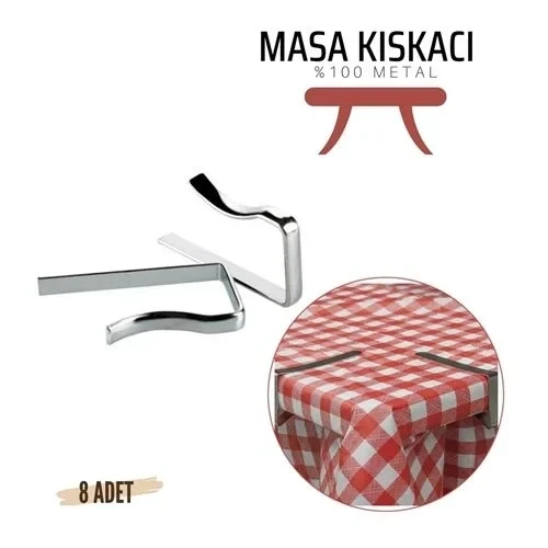 Masa Örtüsü Klipsi - Metal Masa Kelepçesi Masa Örtüsü Sabitleyici 8 Adet ürün görseli 1