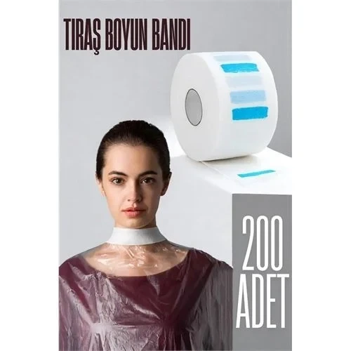 Kuaför Tıraş Boyun Bandı - Berber Boyun Bandı Tek Kullanımlık Boyun Bandı 200 Adet 721616 ürün görseli 1
