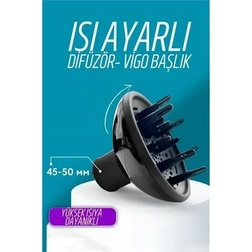 Isı Ayarlamalı Fön Için Difüzör Vigo Başlık Dönerli Profesyonel 721554 ürün görseli 1