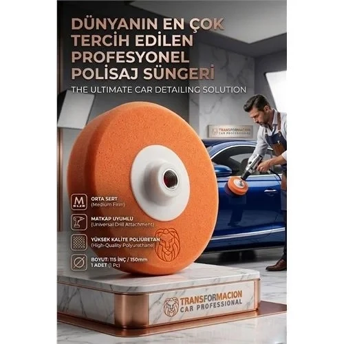 Turuncu Aj Süngeri 150Mm - Orta Sert Çizik Alıcı Pasta Pedi 723112 ürün görseli 1