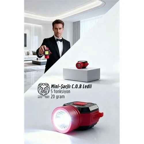Ultra-Pro 5 Fonksiyonlu 600 Lümen Usb-C Şarjlı Mini Led El Feneri & Kamp Lambası 722876 ürün görseli 1