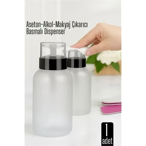 Aseton İçin Basmalı Dispenser - Aseton, Alkol Makyaj Temizleyici İçin Pratik Set ürün görseli 1