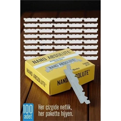 100 Lü Berber Ustura Jileti - Yarım Jilet- Berber Jileti Nano Absolute ürün görseli 1