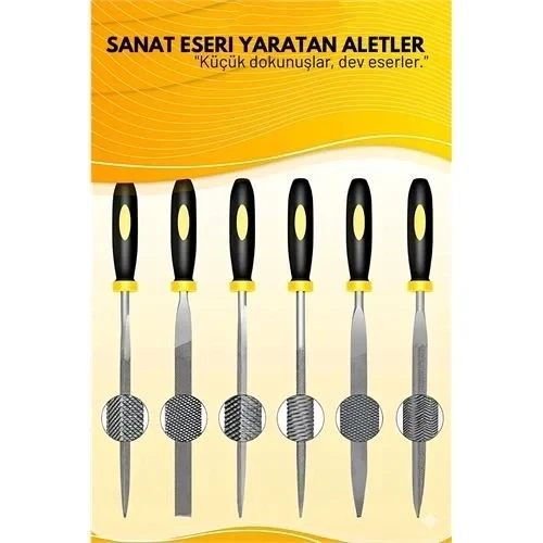 Profesyonel 6'Lı Ahşap Eğe Törpü Seti - Hassas Oyma Şekillendirme Hobi Takımı (17Cm) ürün görseli 1