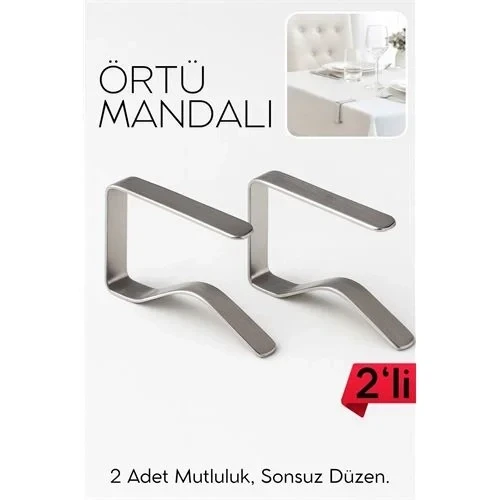 2'Li Masa Örtüsü Klipsi - Metal Masa Kelepçesi Masa Örtüsü Sabitleyici 722498 ürün görseli 1