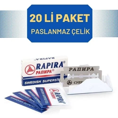 Rapira 20 Adet Çelik Tıraş Jileti ürün görseli 1